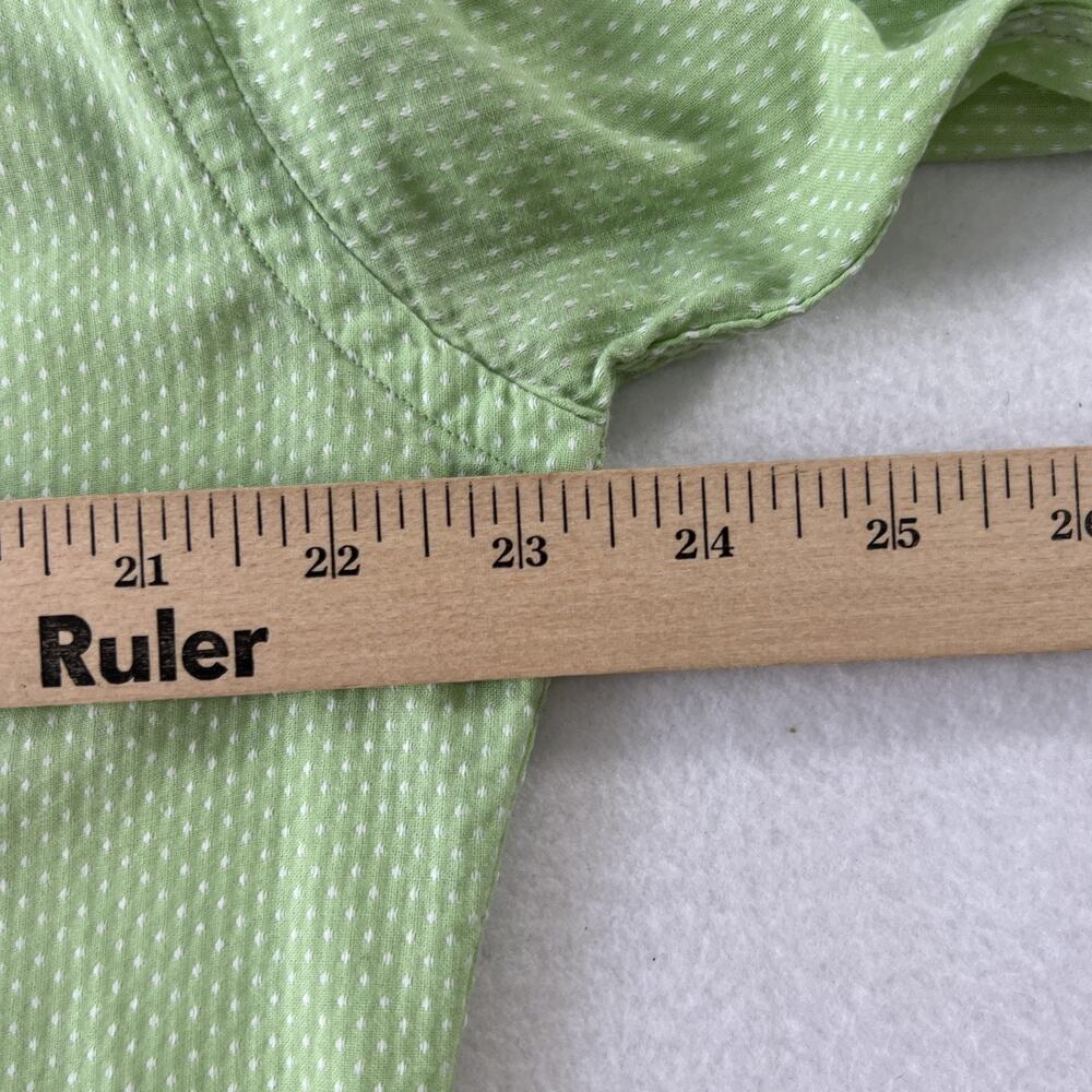 Vintage Tommy Hilfiger Shirt Mens Medium Green Dot Button Down Cotton Casual LS - Picture 10 of 14
